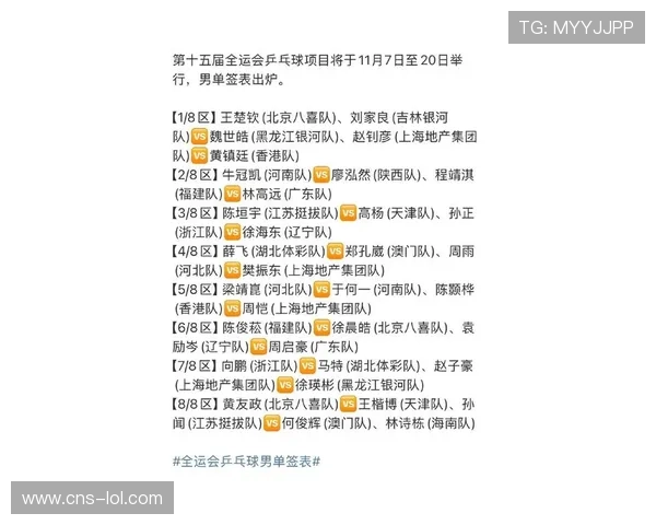 十五运乒乓球签表出炉，王楚钦樊振东男单同半区男团同组